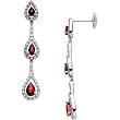 14K White Gold Ruby and Diamond Earrings