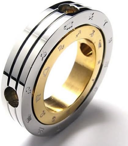 18" KONOV Jewelry Mens Womens Necklace Stainless Steel Zodiac Signs Pendant Silver Gold 18" Chain