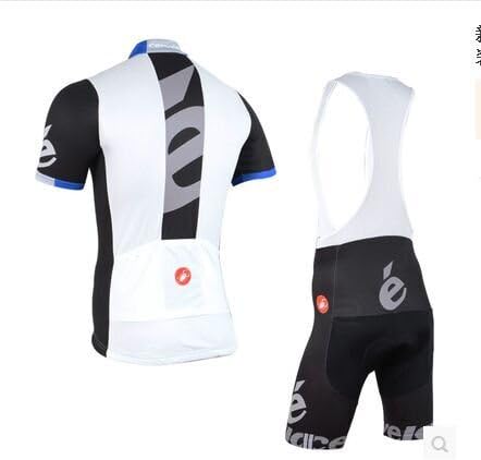 2015 Outdoor Sports Pro Team Men's Short Sleeve Cervelo White Cycling Jersey and Shorts Set (Bib suit, M)