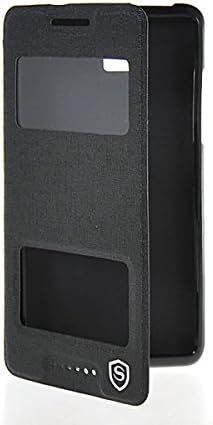 HTC Desire 600 Case,ONEWIND [Black] Beautiful 2 View Window Ultra Thin Leather Wallet Flip Case Cover For HTC Desire 600 / D600