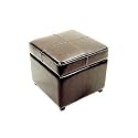 Baxton Studio Leather Storage Ottoman, Espresso Brown