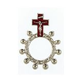 Finger Ring Rosary with Red Cross - MADE IN ITALY