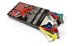 Patch Leads: 6 x 25cm long Patch Cables for Effects Pedals with Angled Jacks