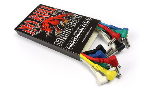 Patch Leads: 6 x 25cm long Patch Cables for Effects Pedals with Angled Jacks