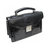 高級クロコダイル セカンドバッグ(艶有り背鰐HB) ブラック LH-5586-BK