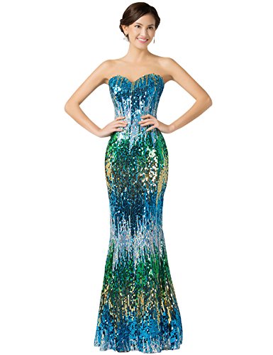 Grace Karin® Women's Sequins Strapless Long Gown Prom Evening Dresses