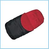 ebabygoods Universal Fleece Footmuff - Red Fleece/Black Cover - for Buggies and Pushchairs