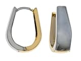 14K Two Tone Reversible Tapered Earrings