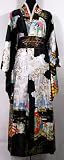 Shanghai Tone® Japan Geisha Kimono Robe Night Gown Black One Size