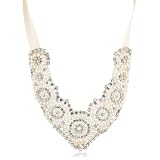 Ranjana Khan Tea Party Pearl and Crystal Ribbon Nec