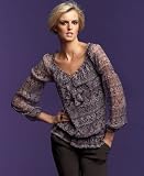Apparel : INC International Concepts? Printed Silk Chiffon Peasant Top