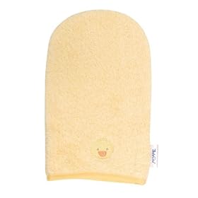 Baby Mitten - wash hand towel cloth - Flannel - Yellow