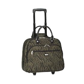 Buy Baggallini Zebra Crinkle Nylon Rolling tote bagg by Baggallini