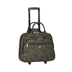 Buy Baggallini Zebra Crinkle Nylon Rolling tote bagg by Baggallini