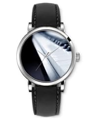 SPRAWL Aanalog Fashion Series Silver Ladies Watches of Genuine Black Leather Strap,Unique Wrist Watch for Women Girls Designed with Piano keyboard