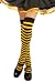 Girls (8-12 yrs) Black/Orange Over the Knee Striped Stockings