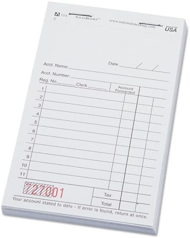 National Checking Company SalesBook, Two-Part Carbon, 3 1/2 x 5 5/8, 50 Checks/Pad, 100 Pads/Case - Includes 100 pads of 50 checks each.