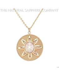 6.27ct. Natural Untreated Orangish White Star Sapphire Pendant With 16" Cable Chain
