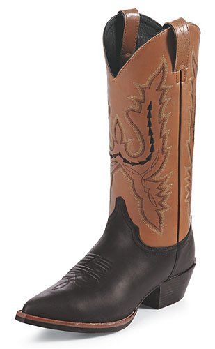 Justin Pull On Leather Girls' Cowboy Boots