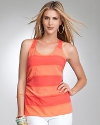Silk Ruched Side Stripe Tank