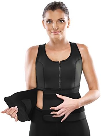 Sauna Suit - Training Vest for Women Exercising - with Adjustable Waist Trimmer / Shaper Trainer Belt for Weight Loss - High Quality Neoprene - Enhance Workout During Cardio Weightlifting Running Walking - #1 Quick Water Weight Loss - Maximize Calorie Burn - Interior: Neoprene - 100% Satisfaction Guarantee