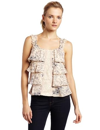 美国女装代购女士T恤Democracy Womens Tiered Print Tank