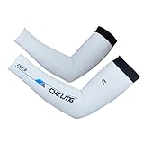 Cheji Arm Warmers Unisex Cycling Pioneer Size M US White
