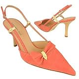 Borgo degli Ulivi Coral Croco-style Leather Slingback Pump Shoes