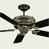 Ellington Fans BAR52MBAG5RCD 52 Baroque Traditional Indoor Matte Black Ceiling Fan w/ Wall Control