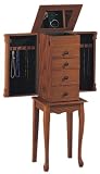 4-Drawer Jewelry Armoire - Golden Oak