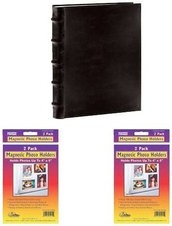 Pioneer Photo Albums 200-Pocket European Bonded Leather Photo Album for 5 by 7-Inch Prints, Black (Bundle 1)