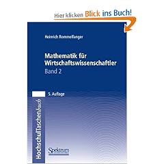 Mathematik f�r Wirtschaftswissenschaftler, 2 Bde., Bd.2