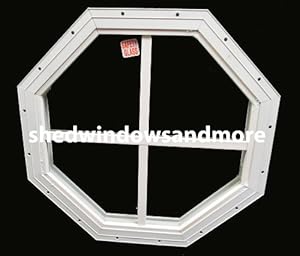 Shed Octagon Window White 14" Flush Mount W/Safety Glass - - Amazon.com