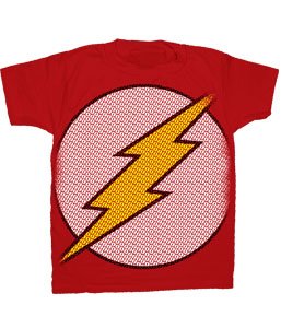  DC COMICS FLASH "MINI LOGOS" Licensed Red Cotton Tee