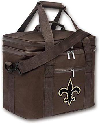 Kaylin NFL Professional Football Team New Orleans Saints Insulated Lunch Box Cooler Bag Portable Outdoor Hiking Thermal Picnic Lunch Bag (Brown)