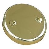 LASCO 03-1431 Two Hole Style Bathtub Waste And Overflow Plate, with Screws, Polished Brass [並行輸入品]