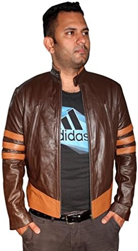 Hollywood Jacket Men's Big X-men Wolverine Leather Jacket 3X-Large Brown