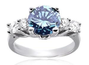 2.25 Blue Diamond Engagment Ring