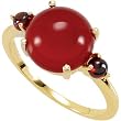 14K Yellow Gold Carnelian and Mozambique Garnet Ring