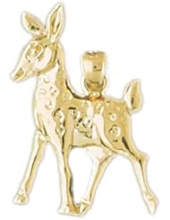 Dazzlers Solid 14k Gold Gazelle Charm Pendant Available in three colors from jewelsberry (weights: 2.2 grams only)