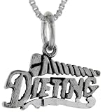 41Ru5MDqyLL. SL160  dieting: Sterling Silver Screw Dieting Talking Pendant, 1 in. (25mm) wide