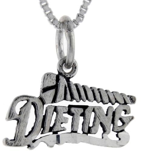 41Ru5MDqyLL dieting: Sterling Silver Screw Dieting Talking Pendant, 1 in. (25mm) wide