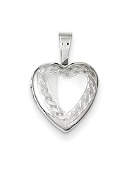 Sterling Silver Twisted Border 12mm Heart Locket