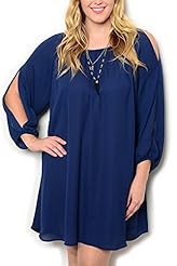 Plus Size Polyester Flowy Mini Dress 