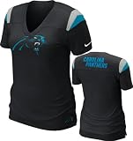 NIKE NFL Carolina Panthers Women's V-Neck Tee Shirt, Black
