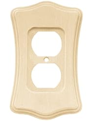 Home Improvement: BRAINERD 64637 Wood Scalloped Single Duplex Wall Plate / Switch Plate / Cover, Unfinished Wood - Liberty Hardware