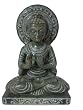 Meditating Statue of Sarnath Buddha Stone Sculptures Collectible Figurine 8"