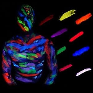 8 x UV-Bodypaint Körpermalfarben Schwarzlicht fluoreszierende Schminke Bodypainting Neon Farben Leuchtfarben