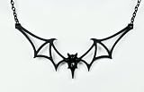 Black Tribal Gothic Vampire Bat Necklace Deathrock Rockabilly Dracula Halloween