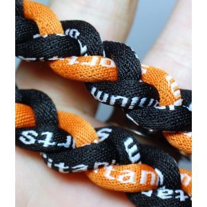 20" Black/Orange Titanium Sport Tornado Baseball/Softball Necklace